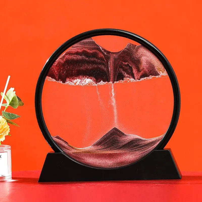 3D Moving Sand Art Picture Round Glass Deep Sea Sandscape Hourglass - MadeLuxx