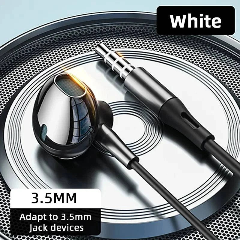 USB Type C Headphone HiFi Bass Stereo Volume Control Mic 3.5mm Wired Earbuds For Galaxy S24 S23 S22 S21 Ultra iPhone 15 Pro Max - MadeLuxx