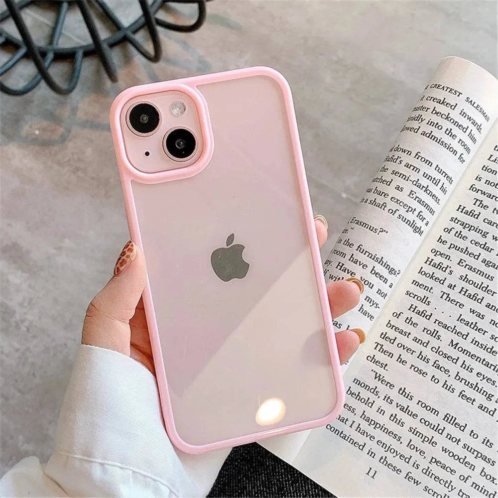 Candy Shockproof Silicone Bumper Phone Case For iPhone 15 14 11 12 13 Pro Max X XS XR 8 7 Plus Transparent Protection Back Cover - MadeLuxx